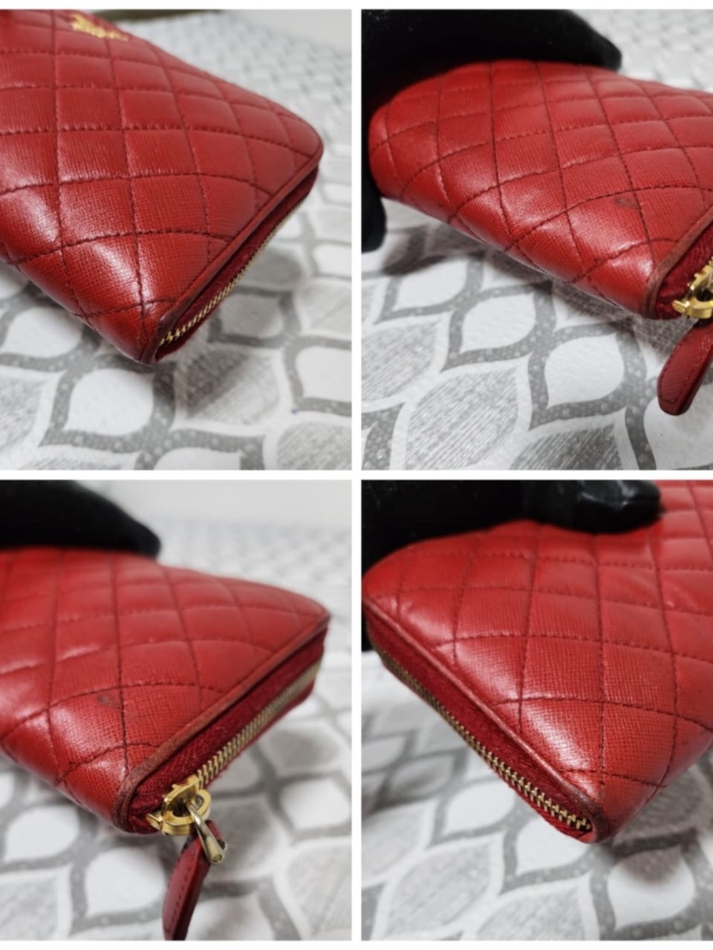 Authentic Prada Quilted Leather Zippy Wallet Red - Picture 5 of 10